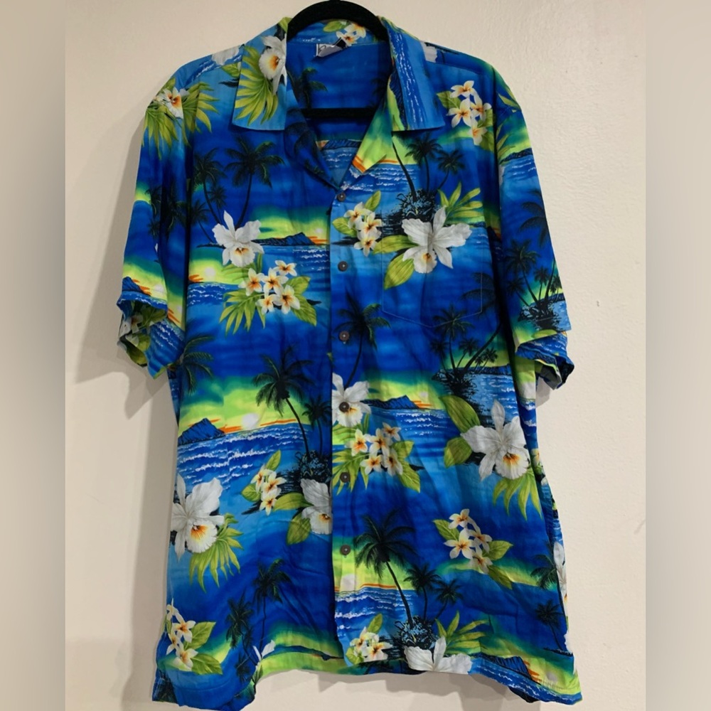 Paradise Style Hawaiian Button Down Shirt Men’s Size 2XL **One Flaw** resort